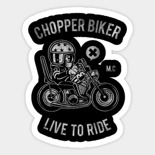 Chopper Biker Sticker